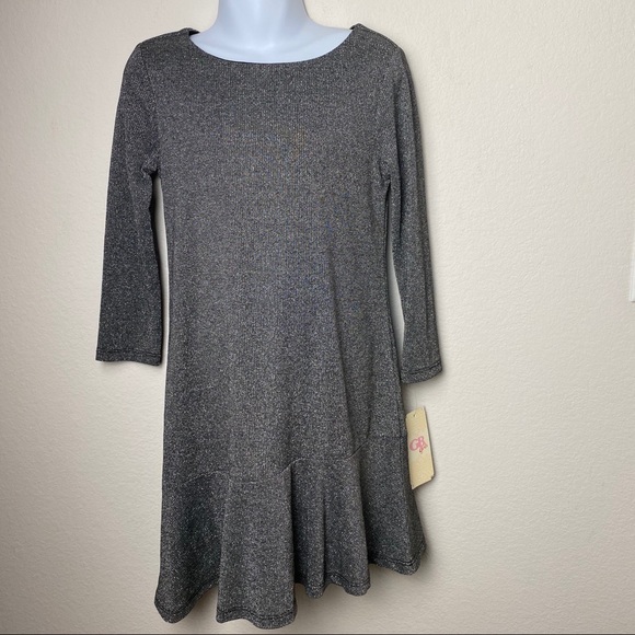 Copper Key Big Girls and Child Gray Metallic Sweater Dress - Picture 5 of 6